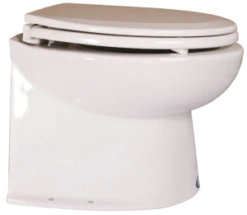 Jabsco Elektrische Yachttoilette Deluxe Flush 17" 24 Volt Seewasserspülung Gerade Rückwand